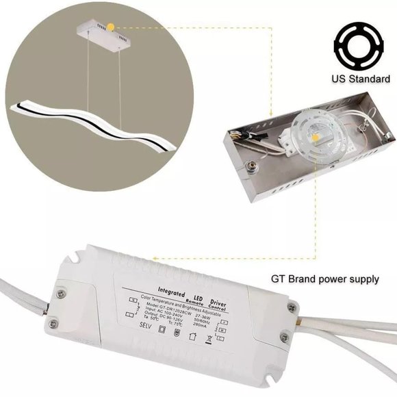 Curvy Wave Chandelier / Ceiling Light - Picture 16 of 16